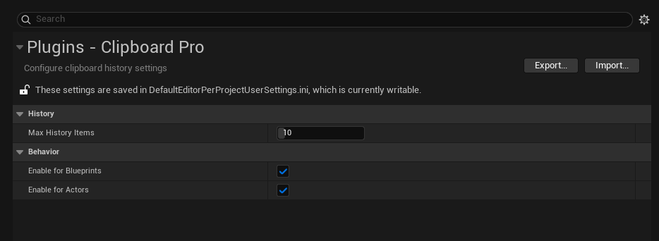 Clipboard Pro Settings